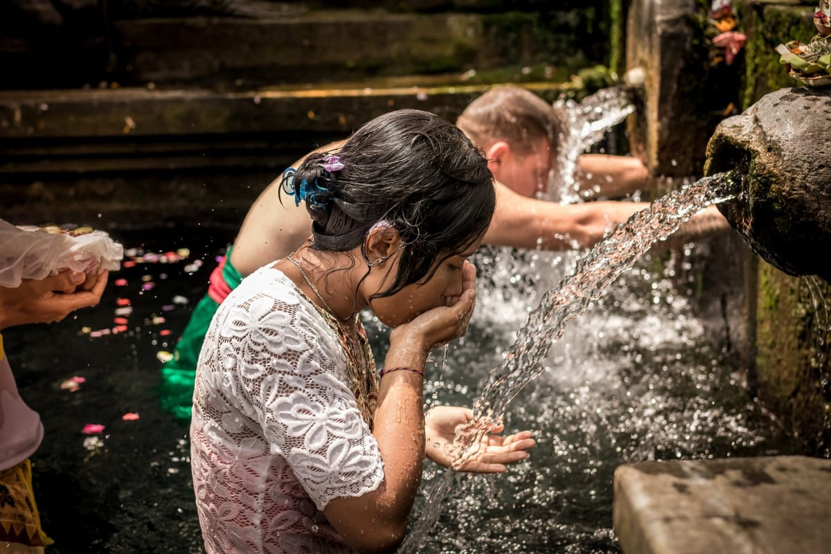 water pouring from spring