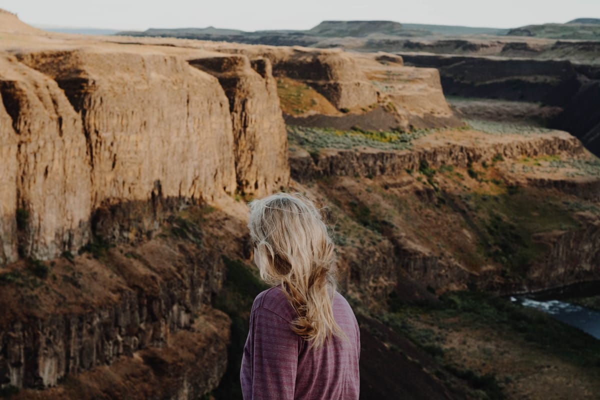 woman on cliff