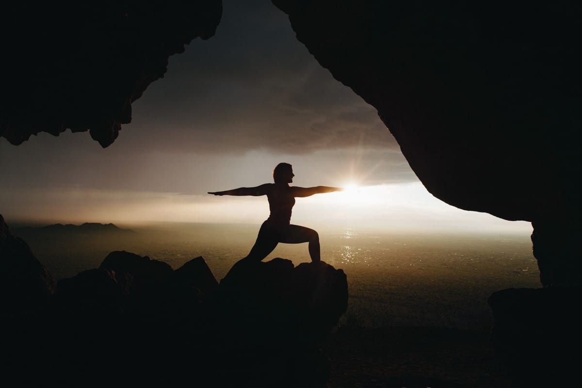 mountain yoga sunset