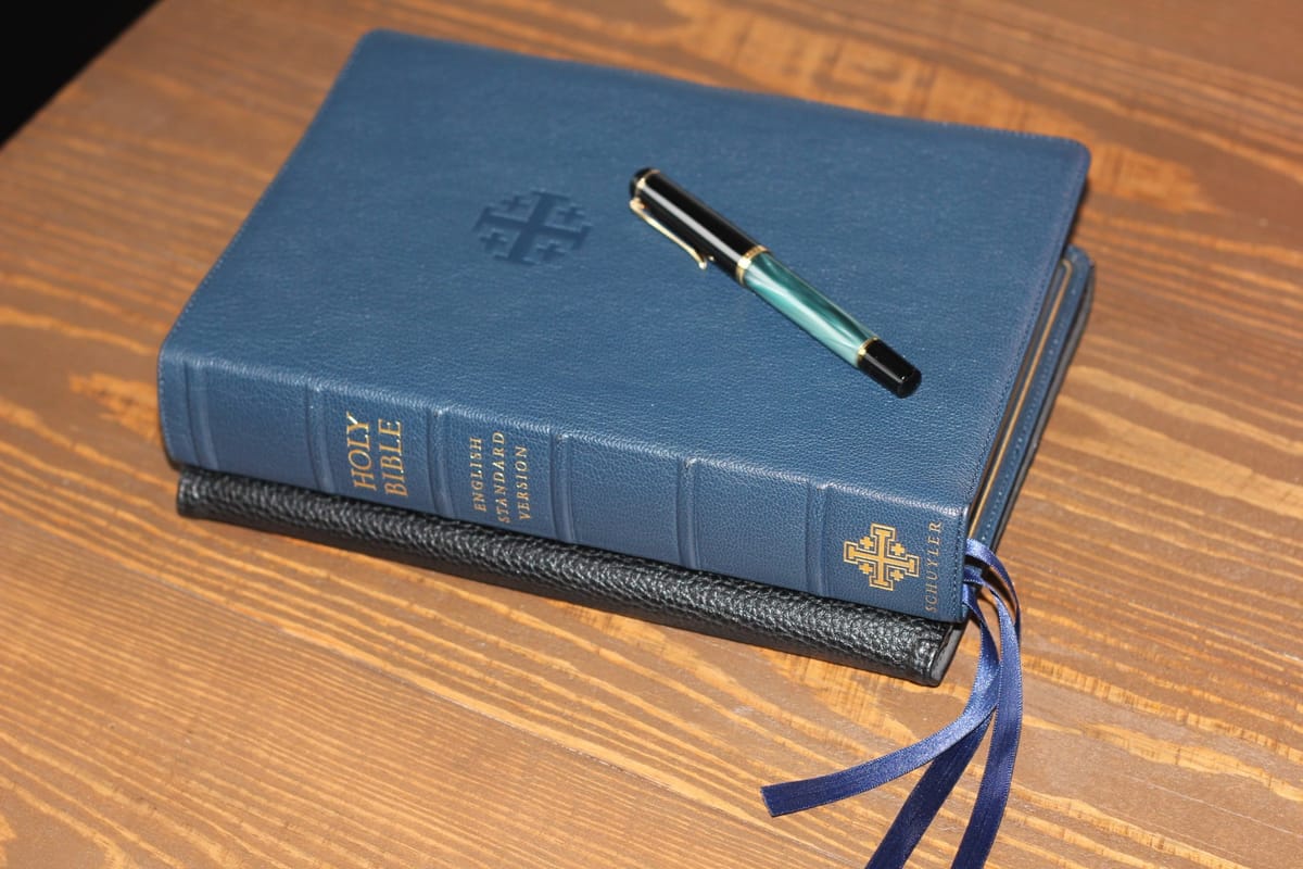 bible with pen on it