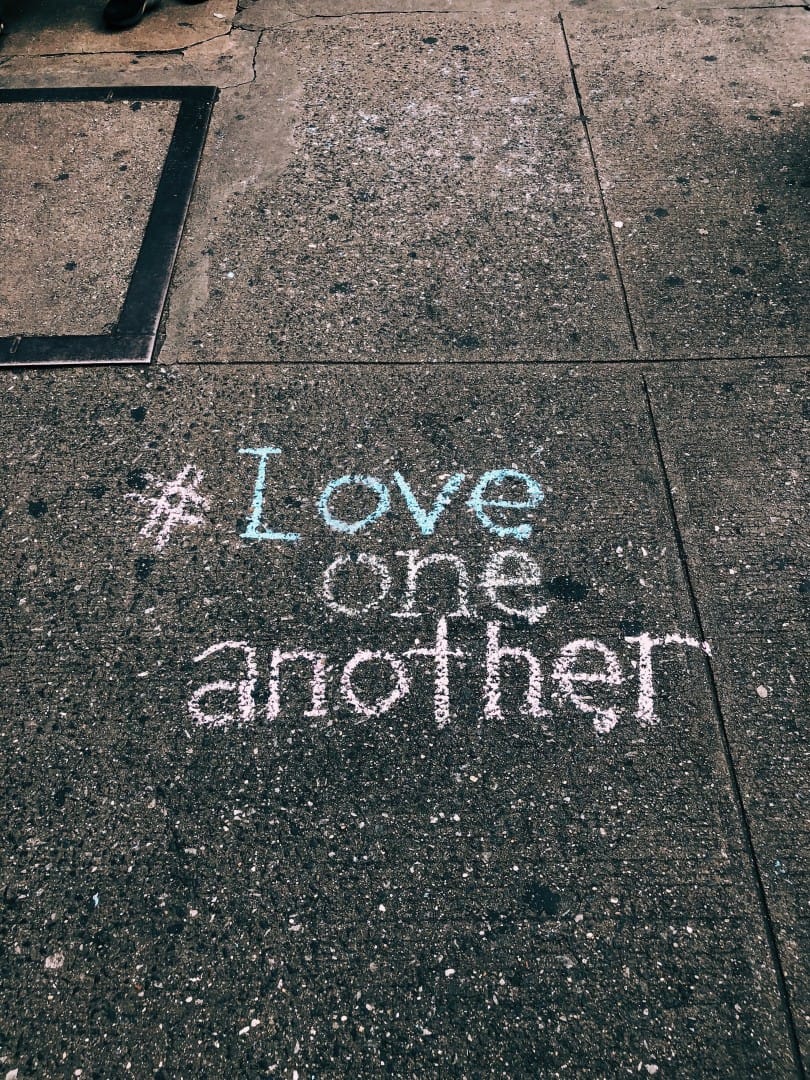 love one another in chalk
