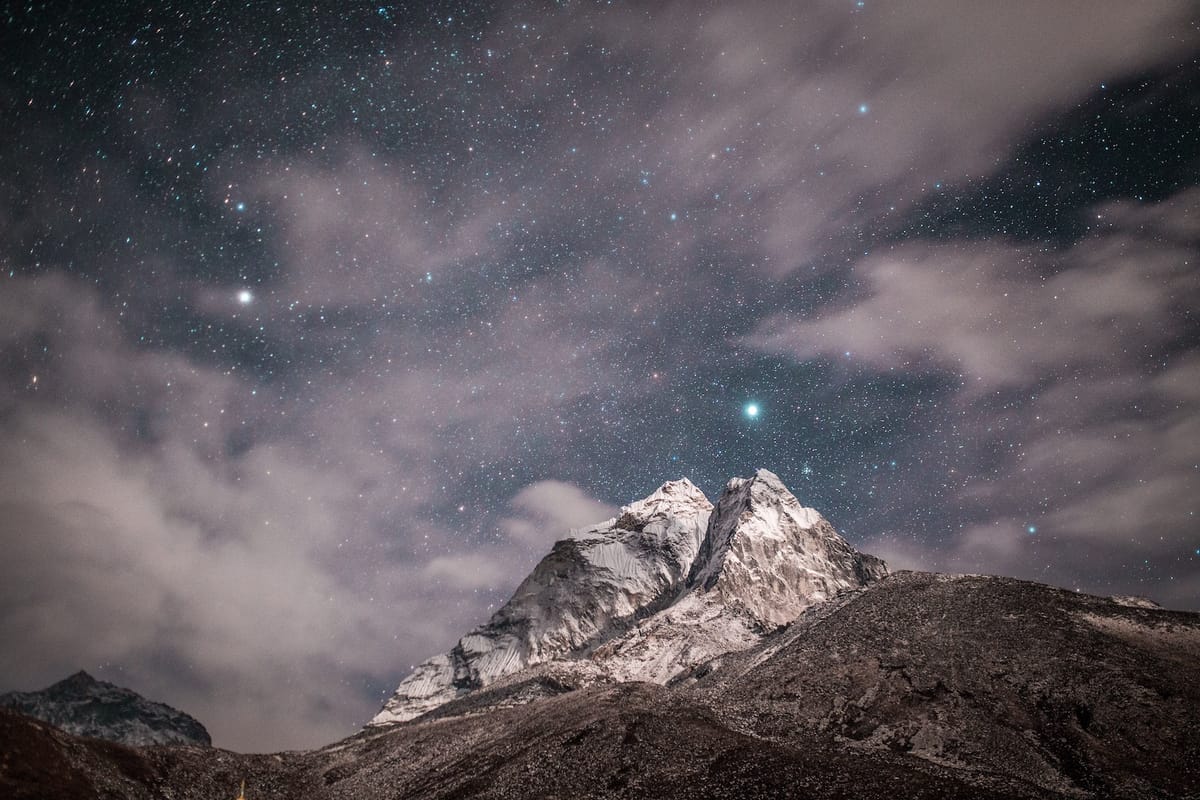 mountain star sky