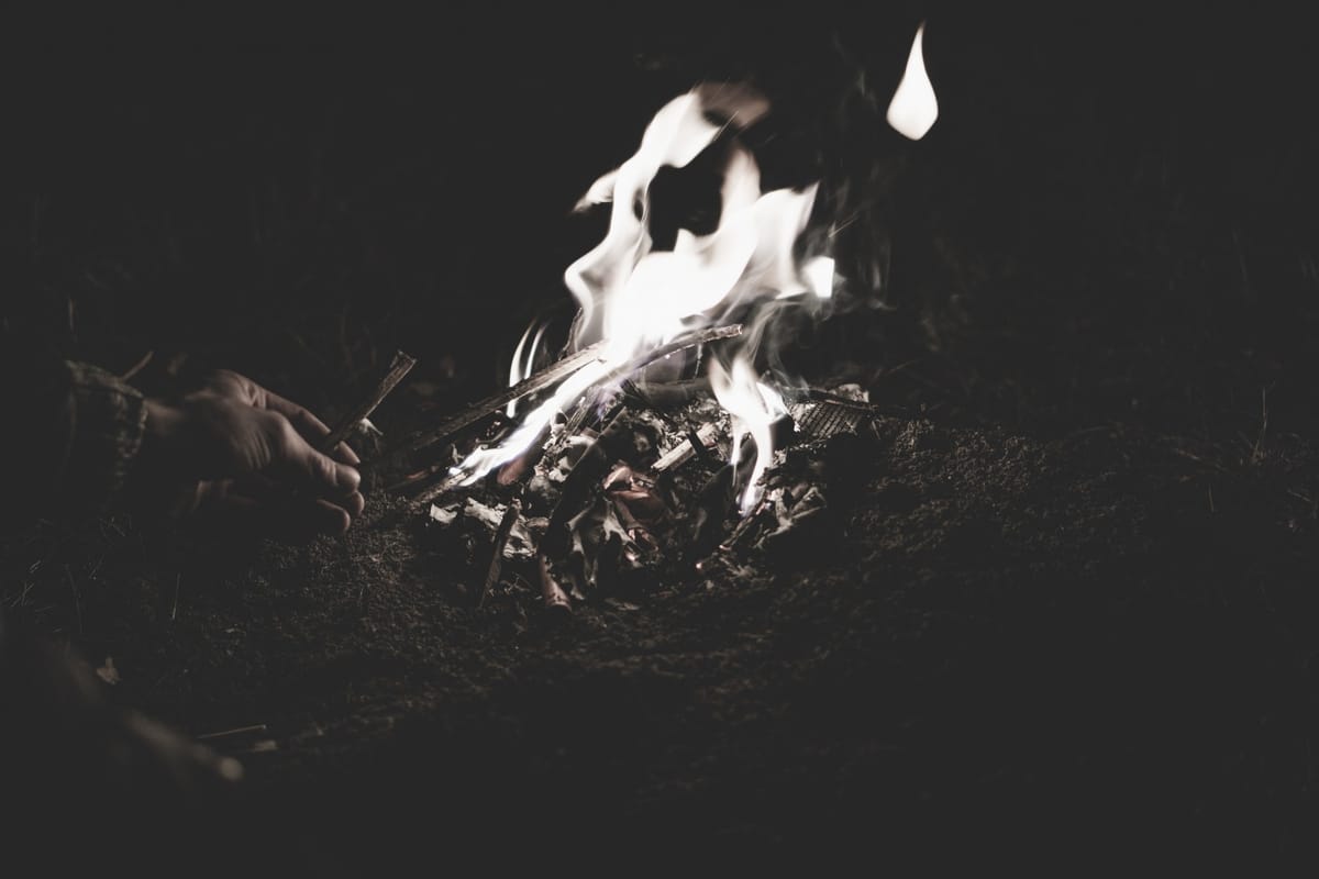 small fire burning