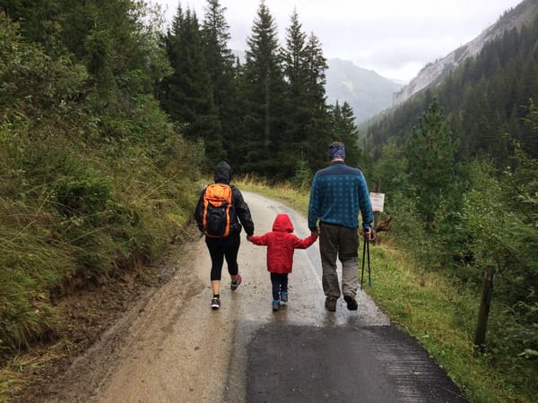 family walking