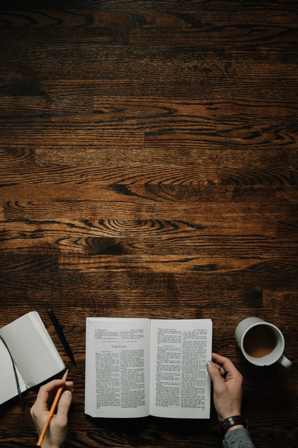 man meditating on scripture
