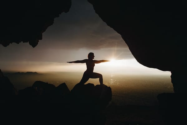 mountain yoga sunset