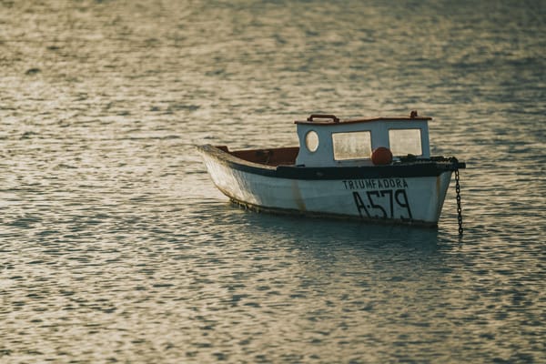 boat anchored at sea