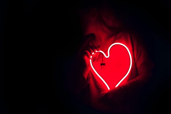 neon heart sign