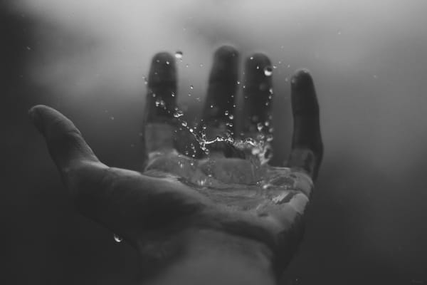 hand in rain