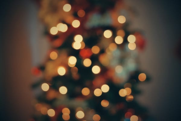 blurred christmas tree lights