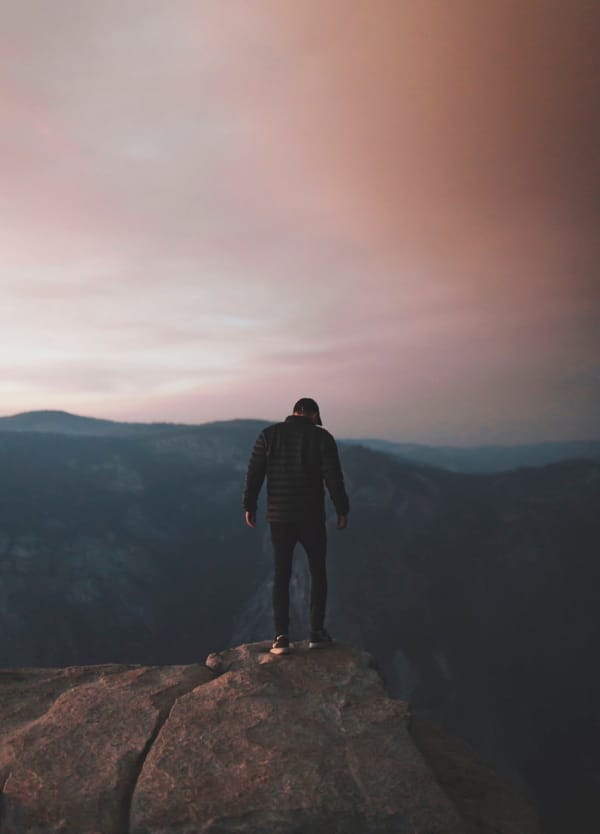 man on mountain top