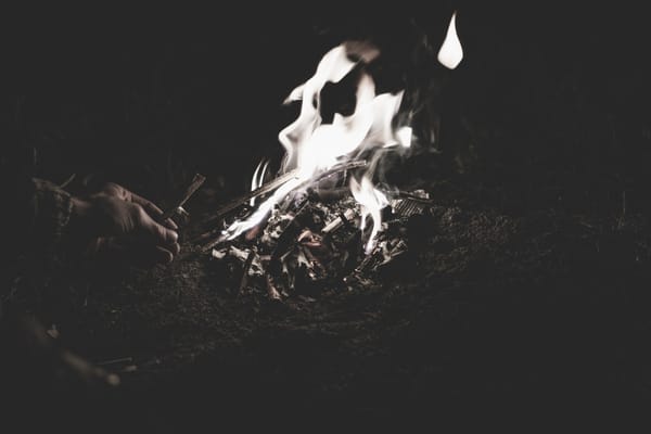 small fire burning
