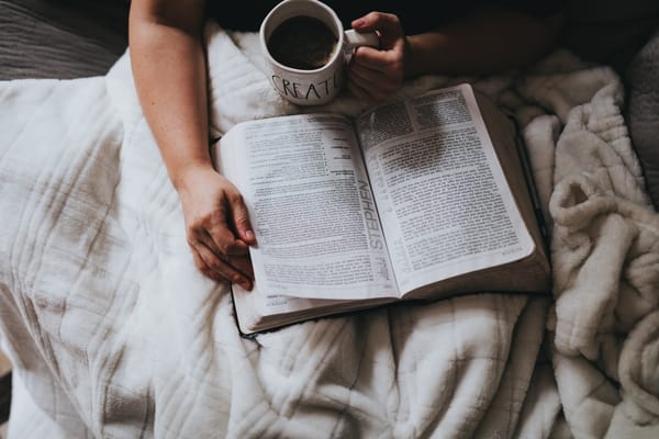 woman quiet time with God reading Bible