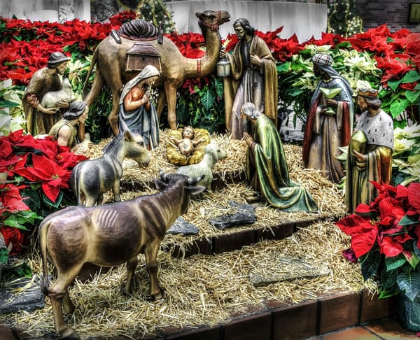 wood nativity scene