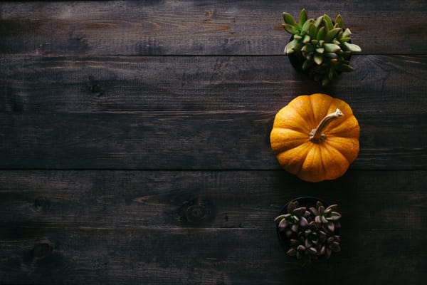 mini pumpkin on table