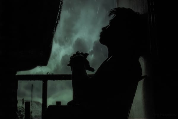 rainy porch praying