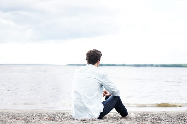man coping with grief
