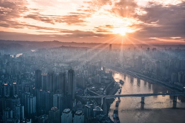 city at sunset