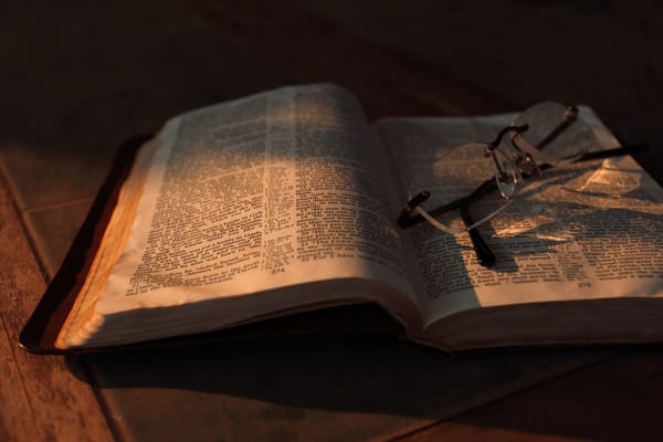 bible with glasses