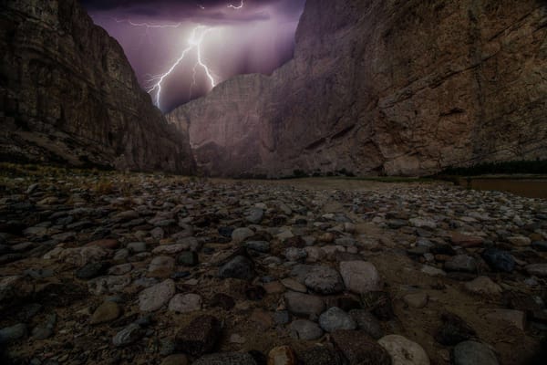 valley with lightening